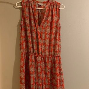 Red print dress